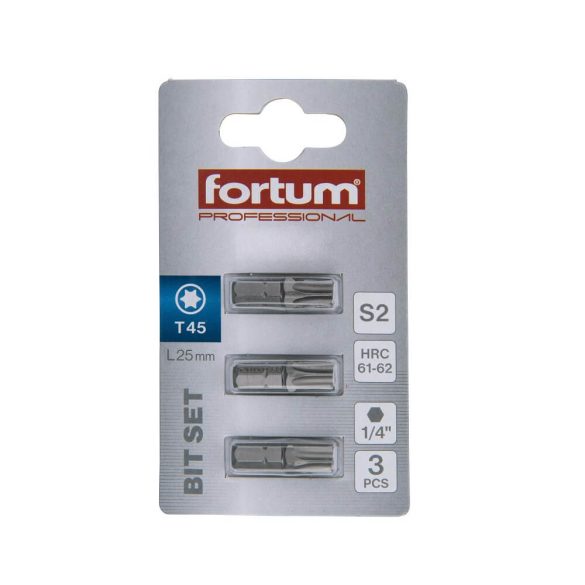 FORTUM behajtóhegy TX45*25mm (3 darab)