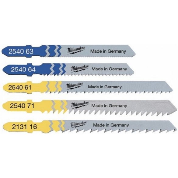 Dekopír fűrészlap készlet 5 részes fém-fa T befogás Milwaukee