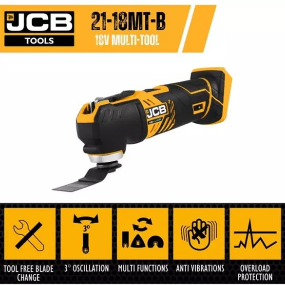 JCB Multi szerszám 18MT-B, 18V, akkumulátor és töltő nélkül