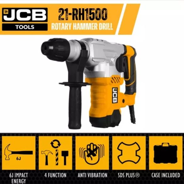 JCB Fúró- vésőgép kofferrel, 1500W, 240V, SDS Plus