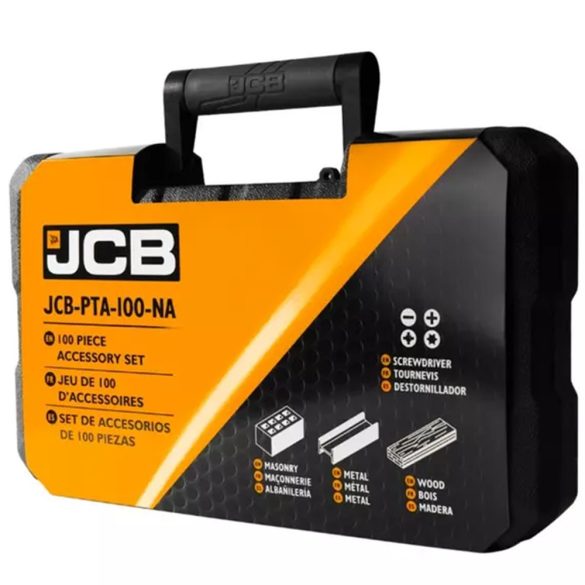 JCB Fúrószár és bit készlet kofferrel, 100 db