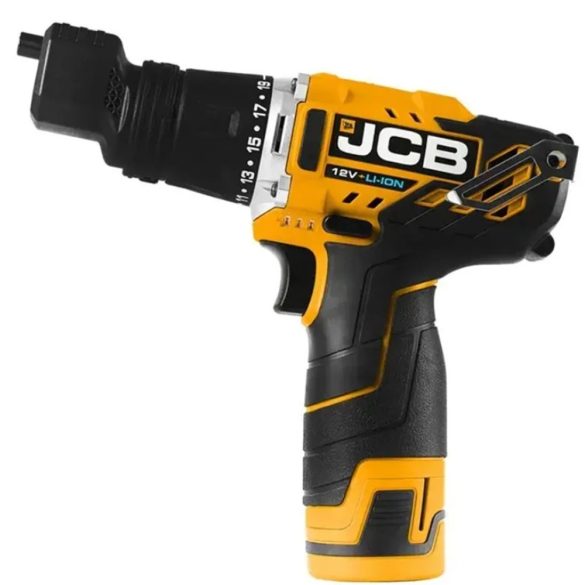 JCB Fúró-csavarozó 2x2Ah +3db különböző tokmány, 12DD-2-E-BOXX